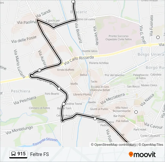 915 Bus Line Map