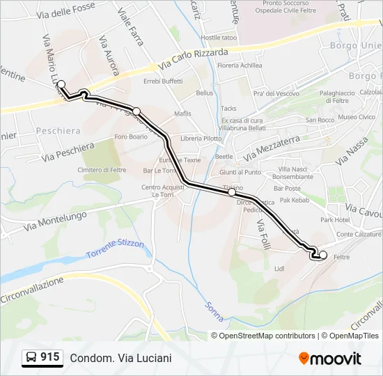 915 Bus Line Map