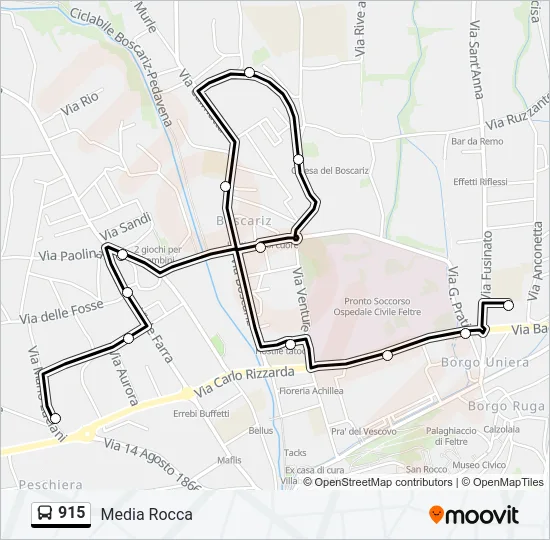 915 Bus Line Map