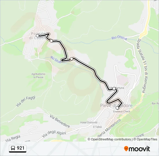921 Bus Line Map