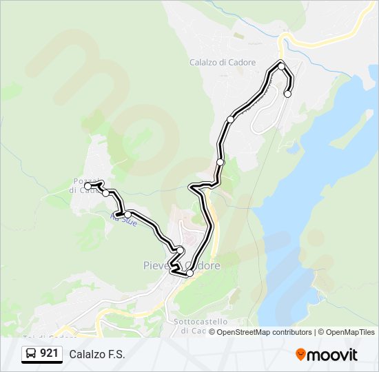 921 bus Line Map