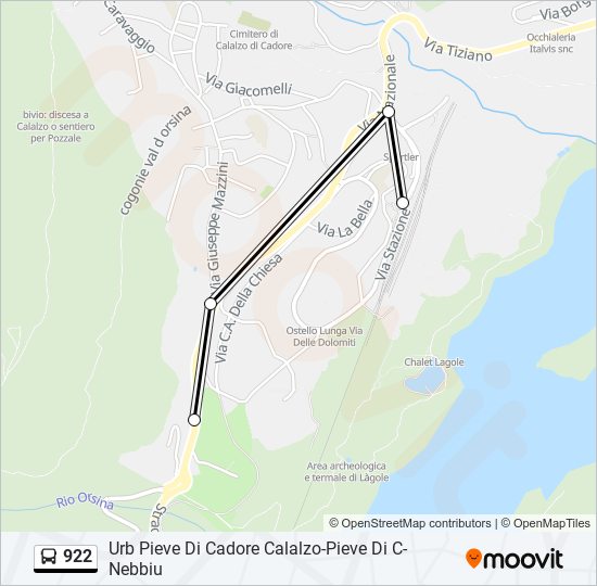 922 bus Line Map