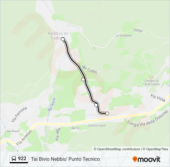 922 Bus Line Map