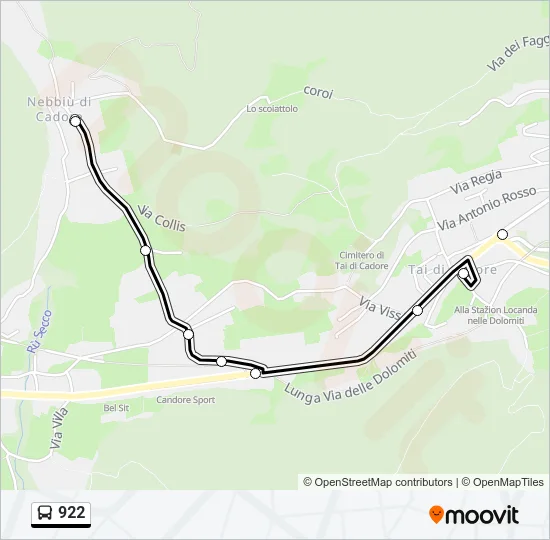 922 Bus Line Map