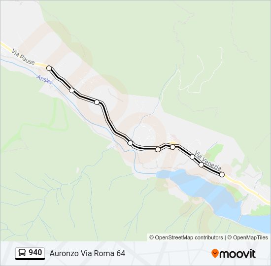 Percorso linea bus 940