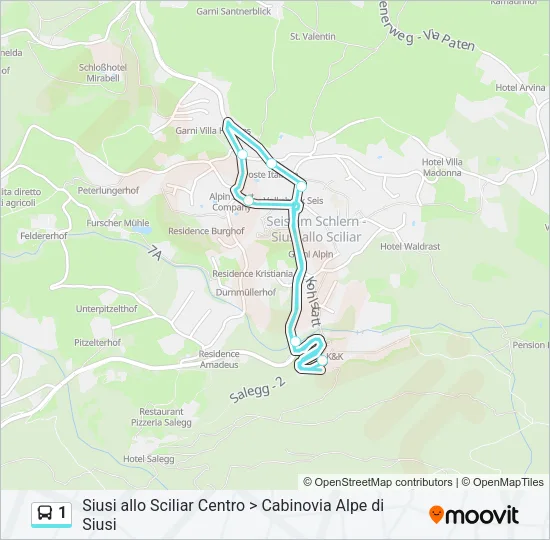 1 Bus Line Map