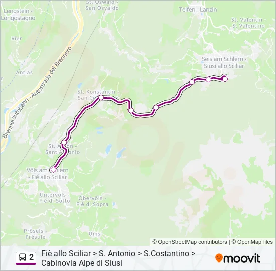 2 Bus Line Map