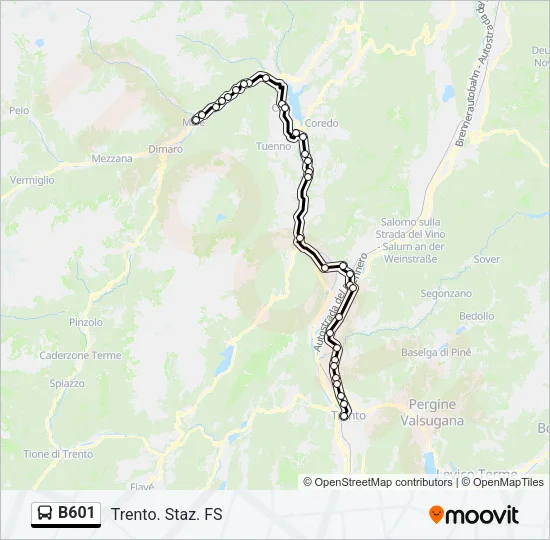 B601 Bus Line Map