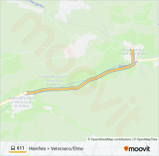 611 Bus Line Map