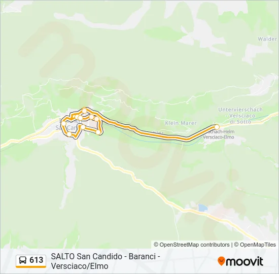 613 Bus Line Map