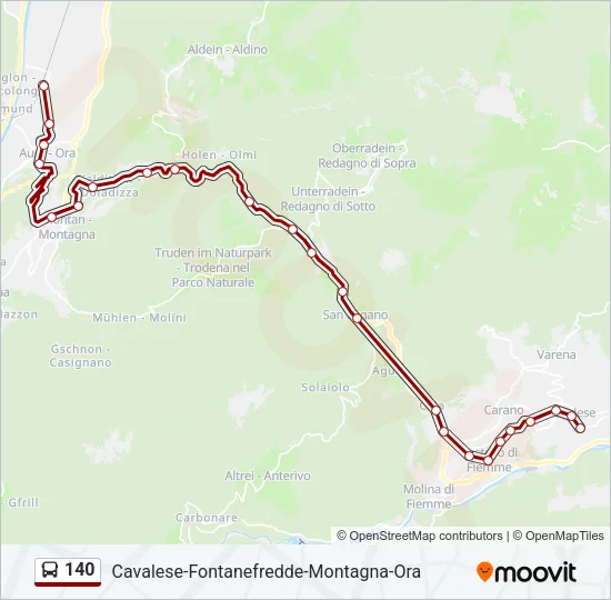 140 Bus Line Map