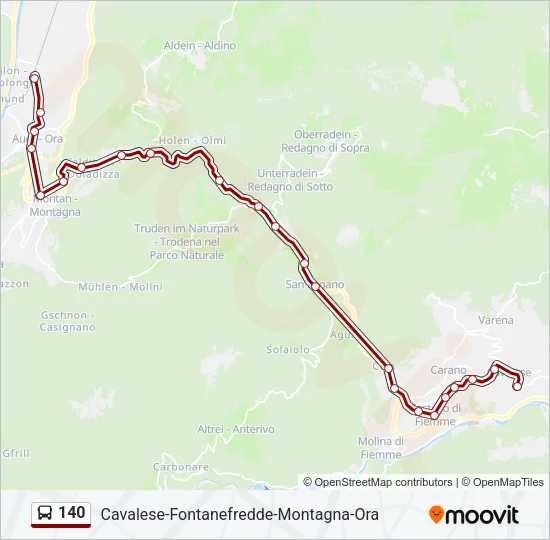 140 Bus Line Map