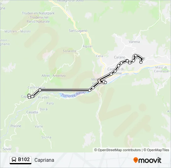 B102 Bus Line Map