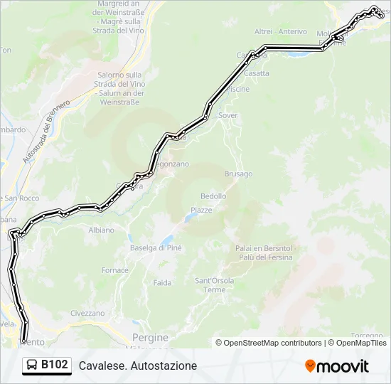 B102 Bus Line Map