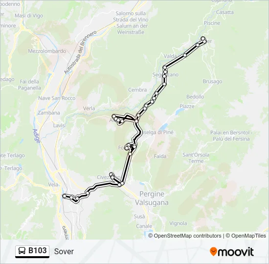 B103 Bus Line Map