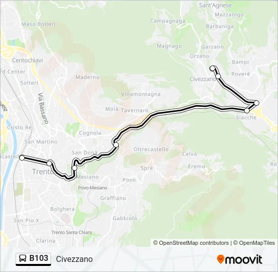 B103 Bus Line Map