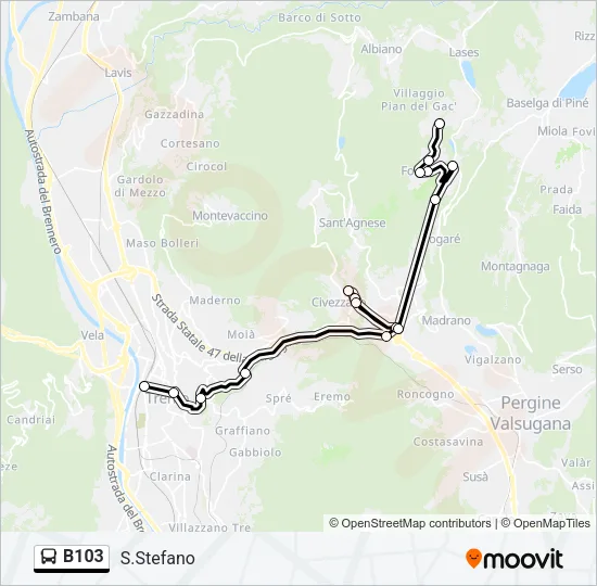 B103 Bus Line Map
