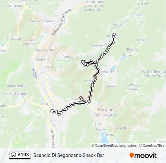 B103 Bus Line Map