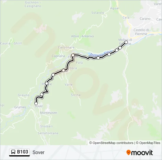 B103 Bus Line Map