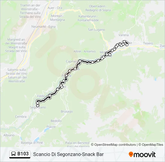 B103 Bus Line Map
