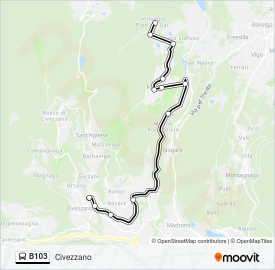 B103 Bus Line Map