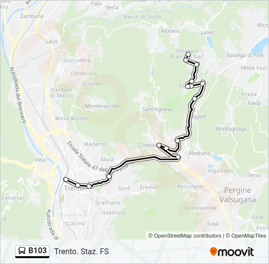 B103 Bus Line Map