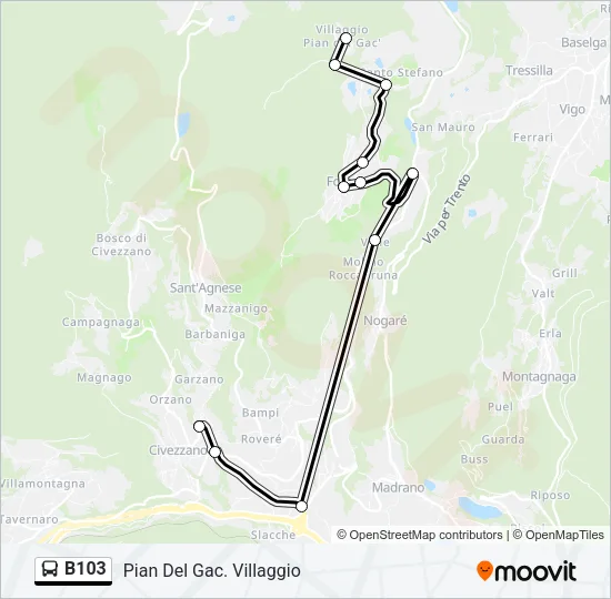 B103 Bus Line Map