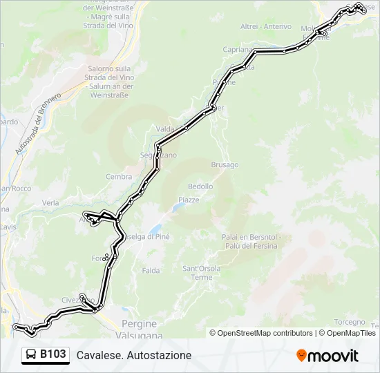 B103 Bus Line Map