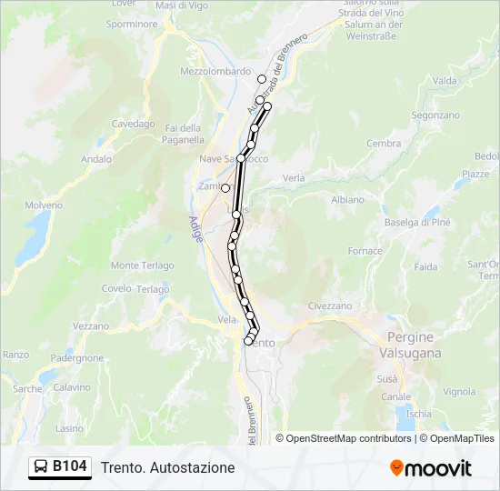 B104 Bus Line Map