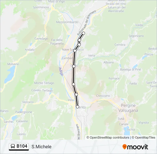 B104 Bus Line Map