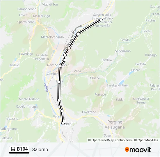 B104 Bus Line Map