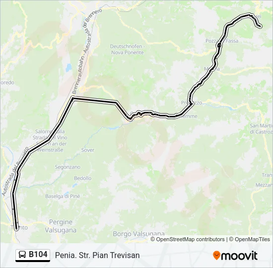 B104 Bus Line Map