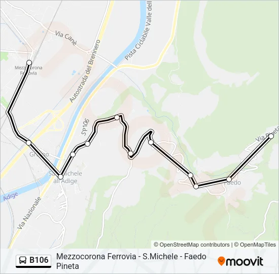 B106 Bus Line Map