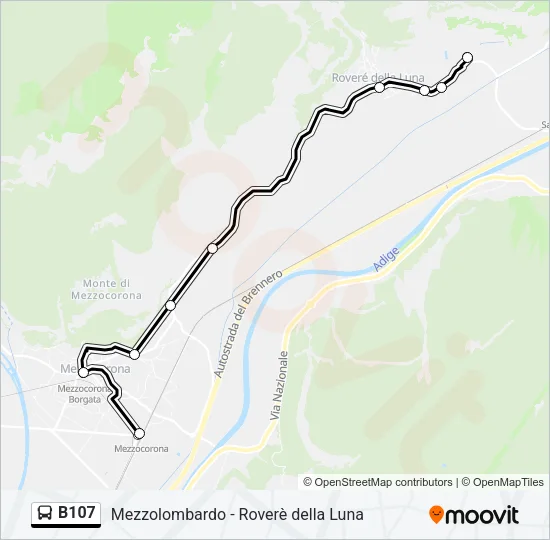 B107 Bus Line Map