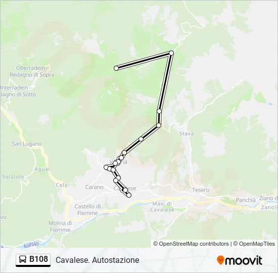 B108 Bus Line Map