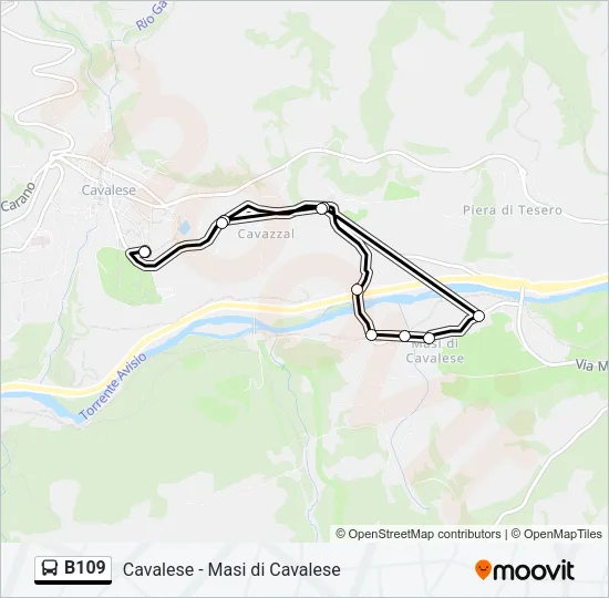 B109 Bus Line Map