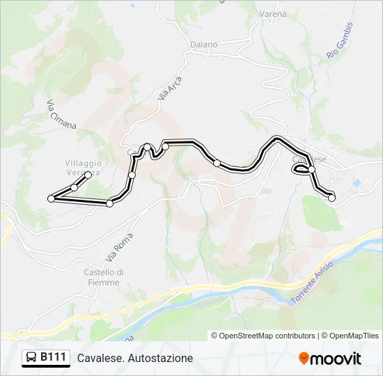 B111 Bus Line Map