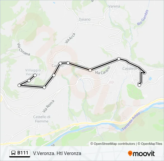 B111 Bus Line Map