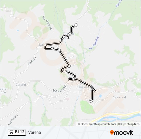 B112 bus Line Map