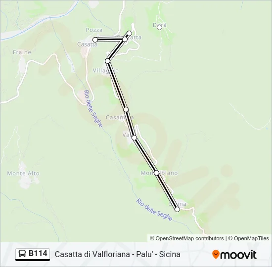 B114 Bus Line Map