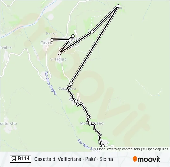 B114 Bus Line Map