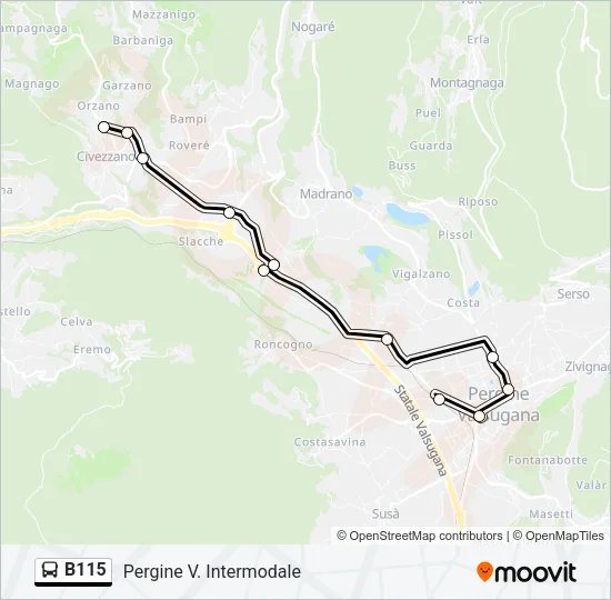 B115 Bus Line Map