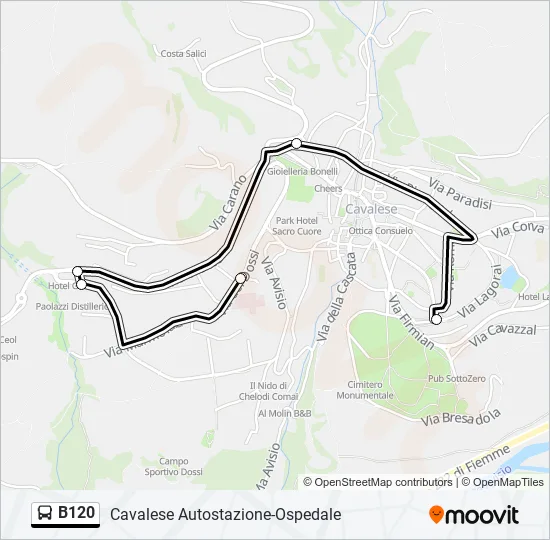 B120 Bus Line Map