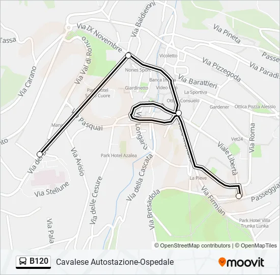 B120 Bus Line Map