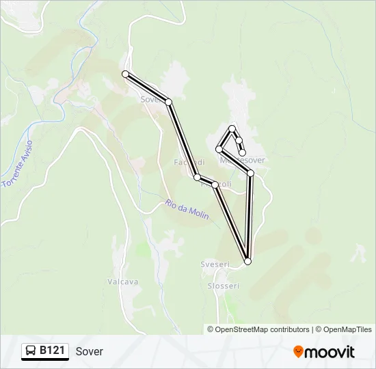 B121 Bus Line Map