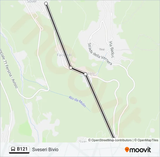 B121 Bus Line Map