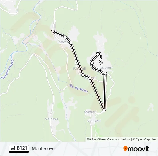 B121 Bus Line Map