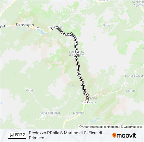 Percorso linea bus B122