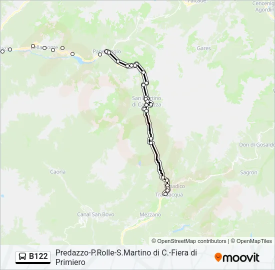 B122 Bus Line Map