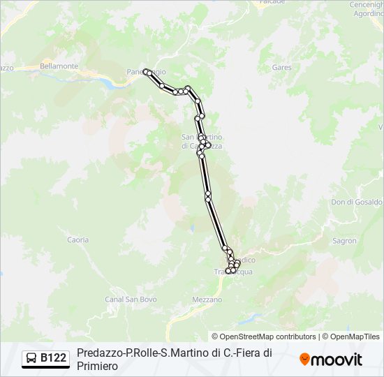 Percorso linea bus B122